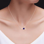 Simulated Birthstone Anchor Pendant Necklace for Women