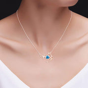 Simulated Birthstone Anchor Pendant Necklace for Women
