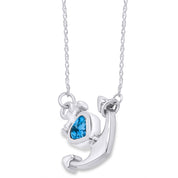 Simulated Birthstone Anchor Pendant Necklace for Women