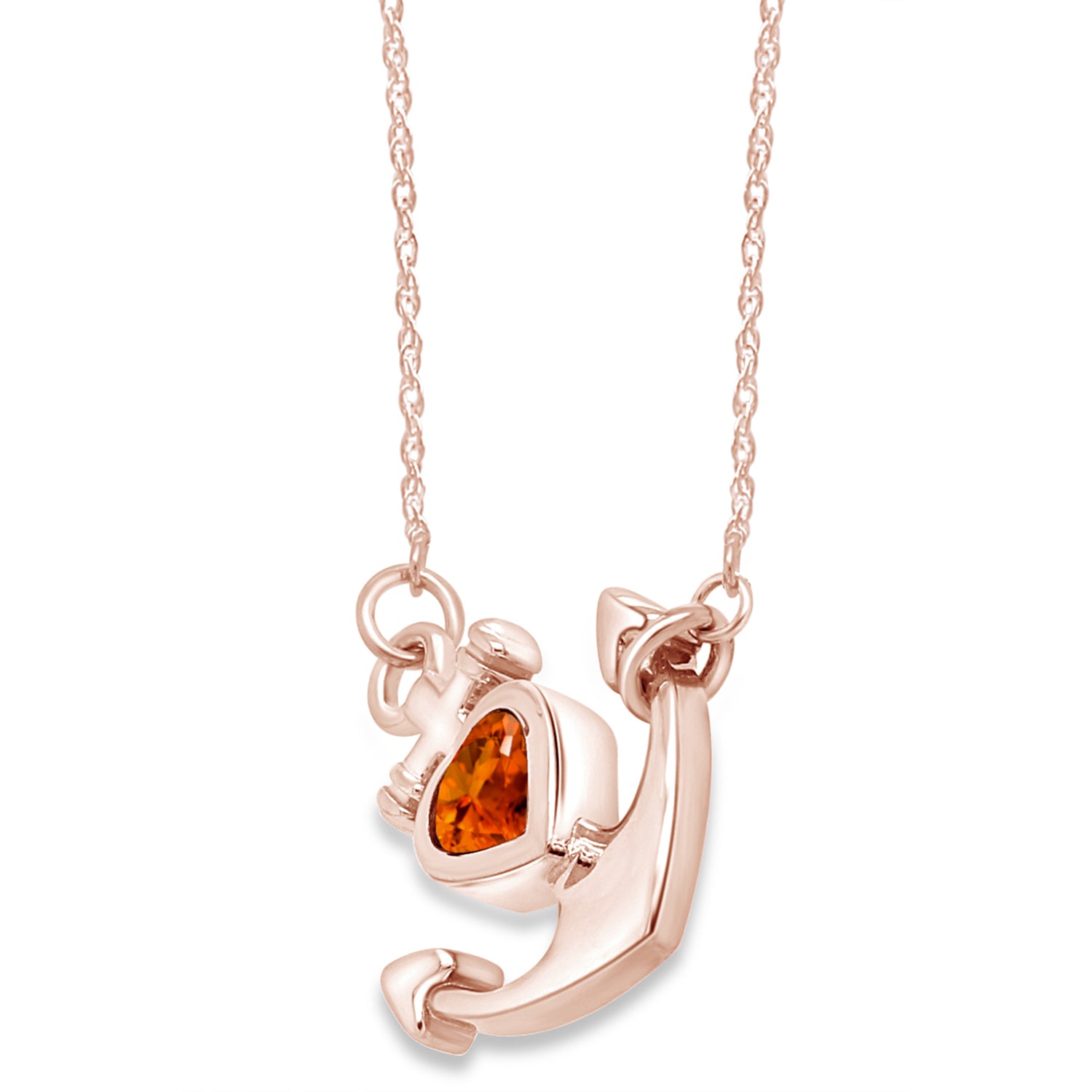 Simulated Birthstone Anchor Pendant Necklace for Women