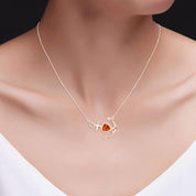 Simulated Birthstone Anchor Pendant Necklace for Women