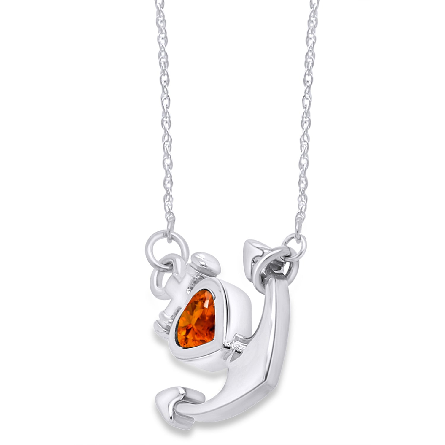 Simulated Birthstone Anchor Pendant Necklace for Women