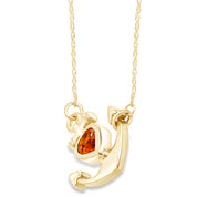 Simulated Birthstone Anchor Pendant Necklace for Women