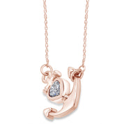 Simulated Birthstone Anchor Pendant Necklace for Women