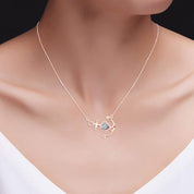 Simulated Birthstone Anchor Pendant Necklace for Women