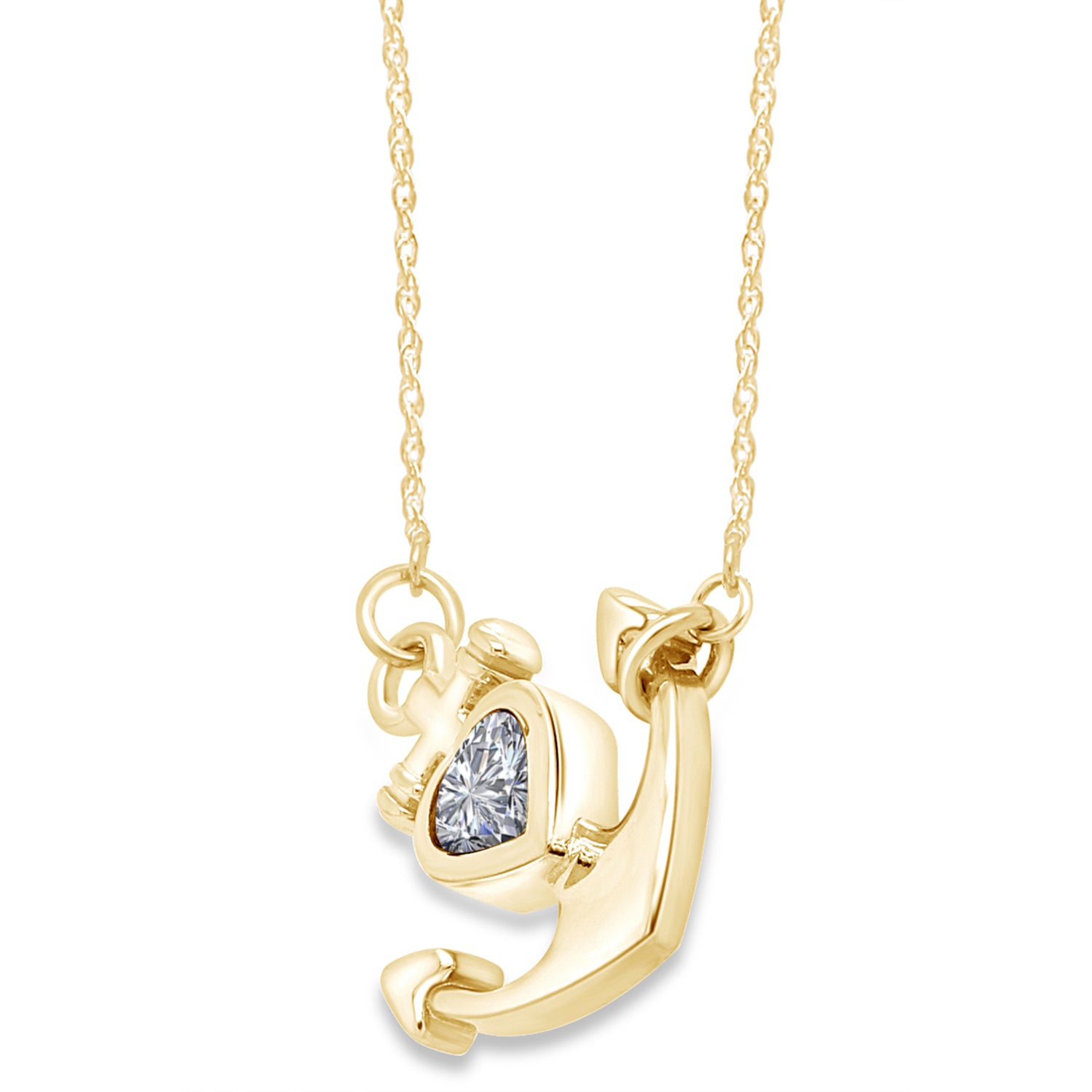 Simulated Birthstone Anchor Pendant Necklace for Women
