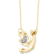 Simulated Birthstone Anchor Pendant Necklace for Women