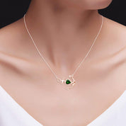 Simulated Birthstone Anchor Pendant Necklace for Women