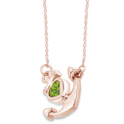 Simulated Birthstone Anchor Pendant Necklace for Women