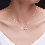 Simulated Birthstone Anchor Pendant Necklace for Women