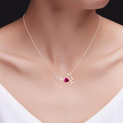 Simulated Birthstone Anchor Pendant Necklace for Women