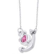 Simulated Birthstone Anchor Pendant Necklace for Women