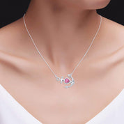 Simulated Birthstone Anchor Pendant Necklace for Women