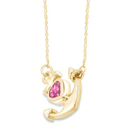 Simulated Birthstone Anchor Pendant Necklace for Women