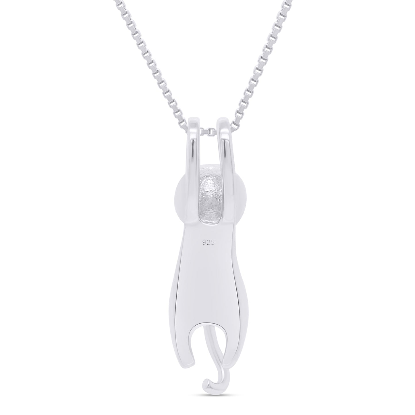 Flying Hanging Cat Pendant Necklace For Women In 925 Sterling Silver