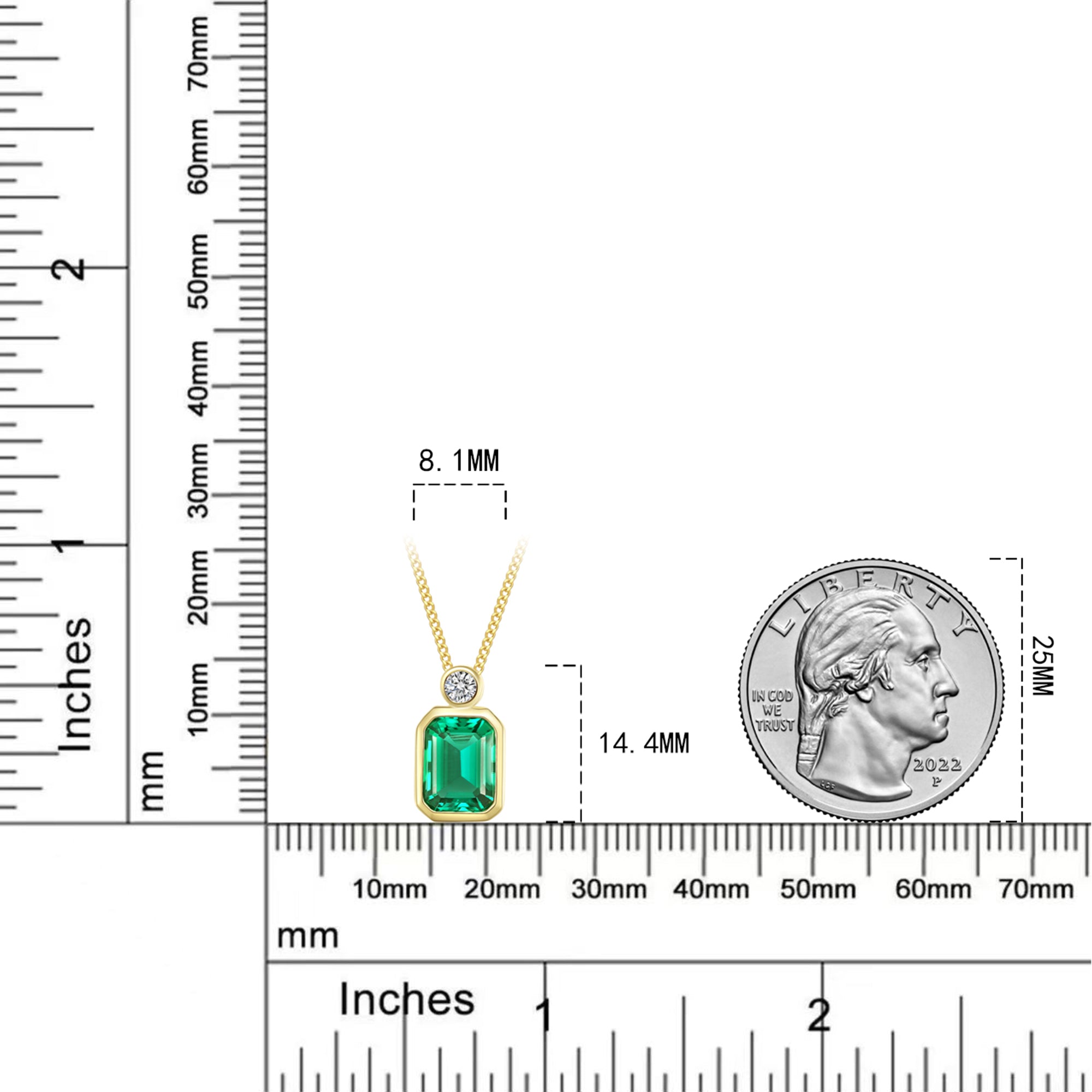 Tia Emerald Solitaire Pendant Necklace