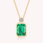 Tia Emerald Solitaire Pendant Necklace