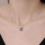 Tia Emerald Solitaire Pendant Necklace