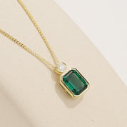 Tia Emerald Solitaire Pendant Necklace