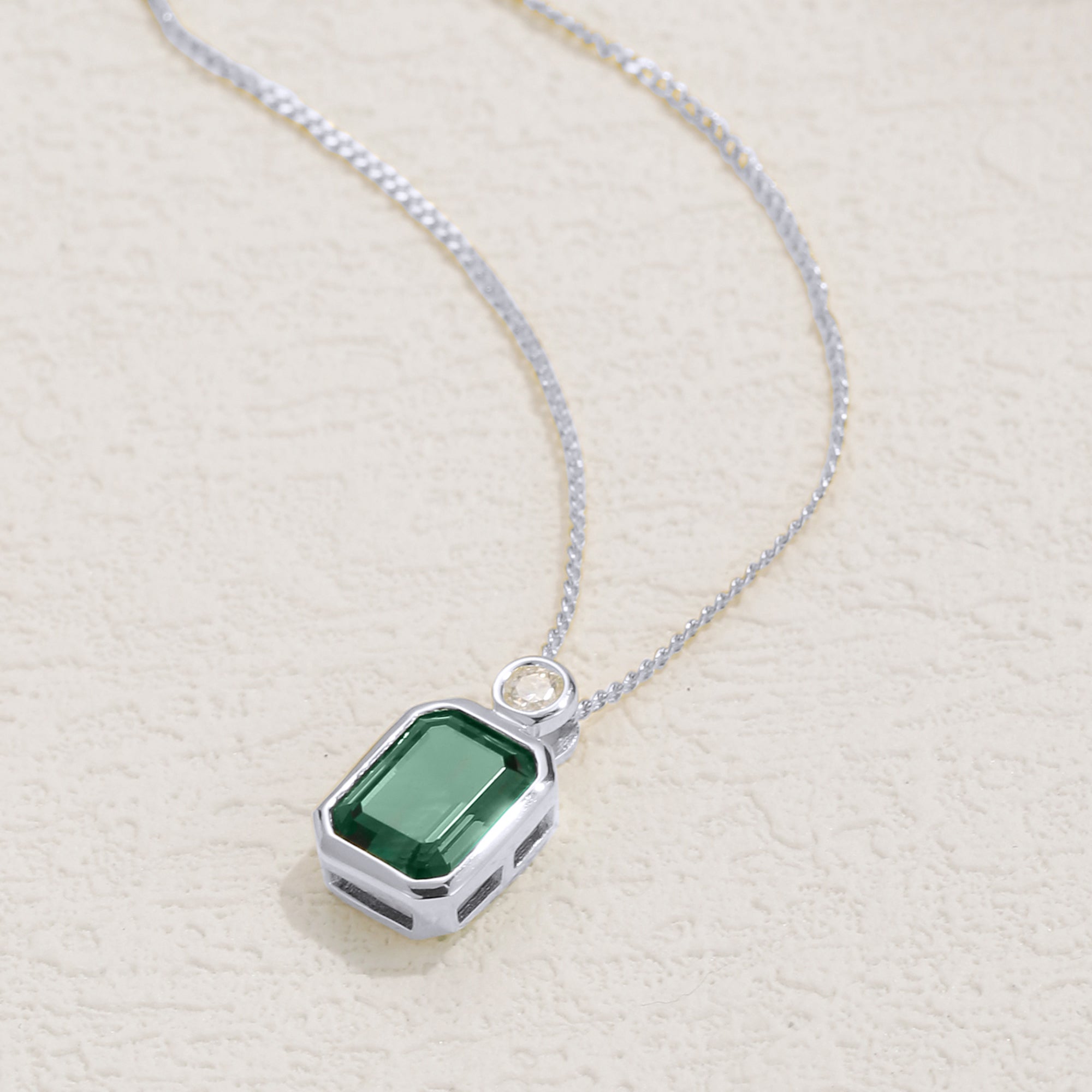 Tia Emerald Solitaire Pendant Necklace