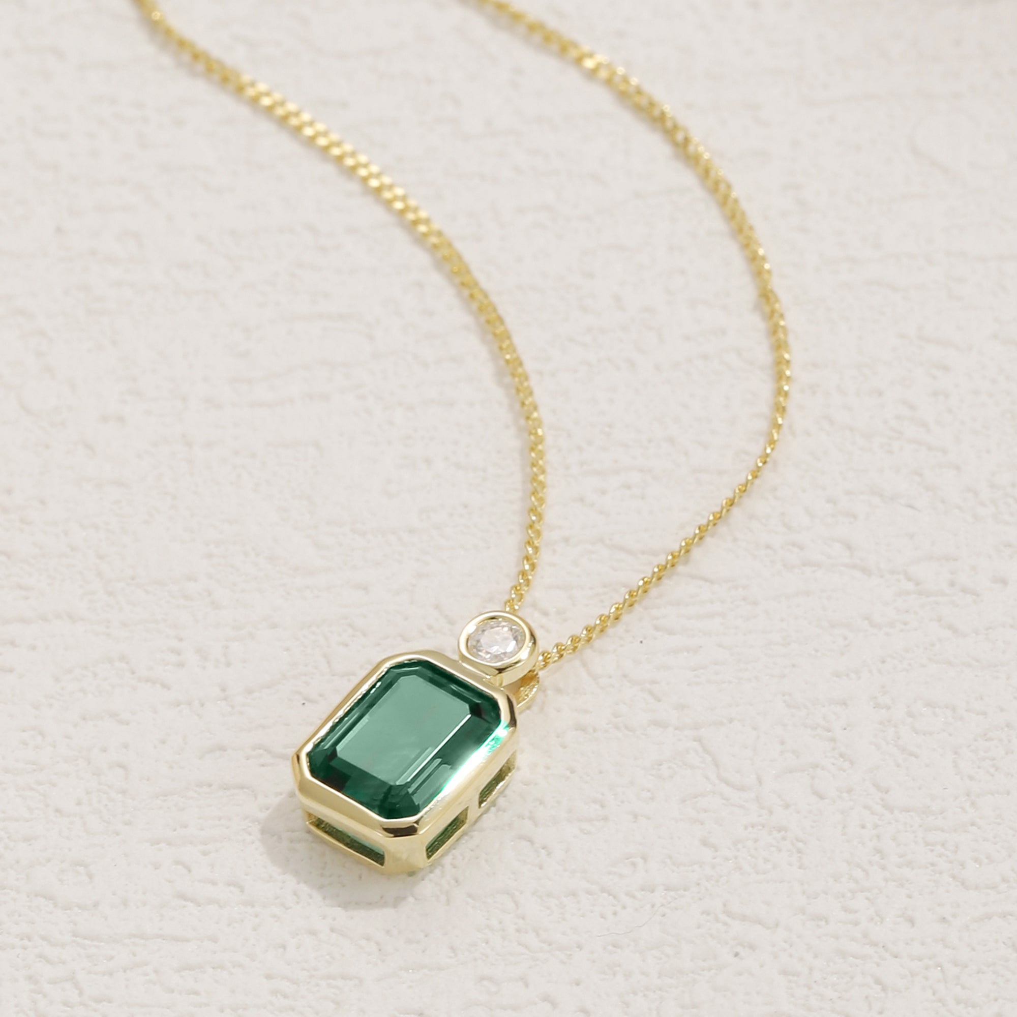 Tia Emerald Solitaire Pendant Necklace