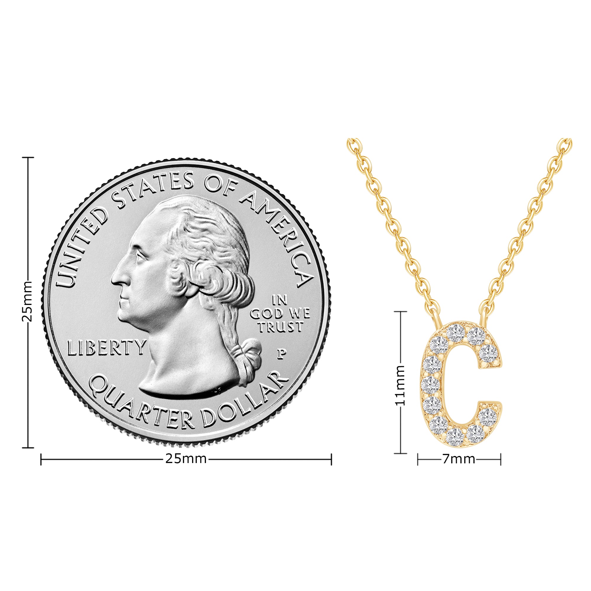 AFFY Moissanite Diamond Alphabet's Letter's Necklaces