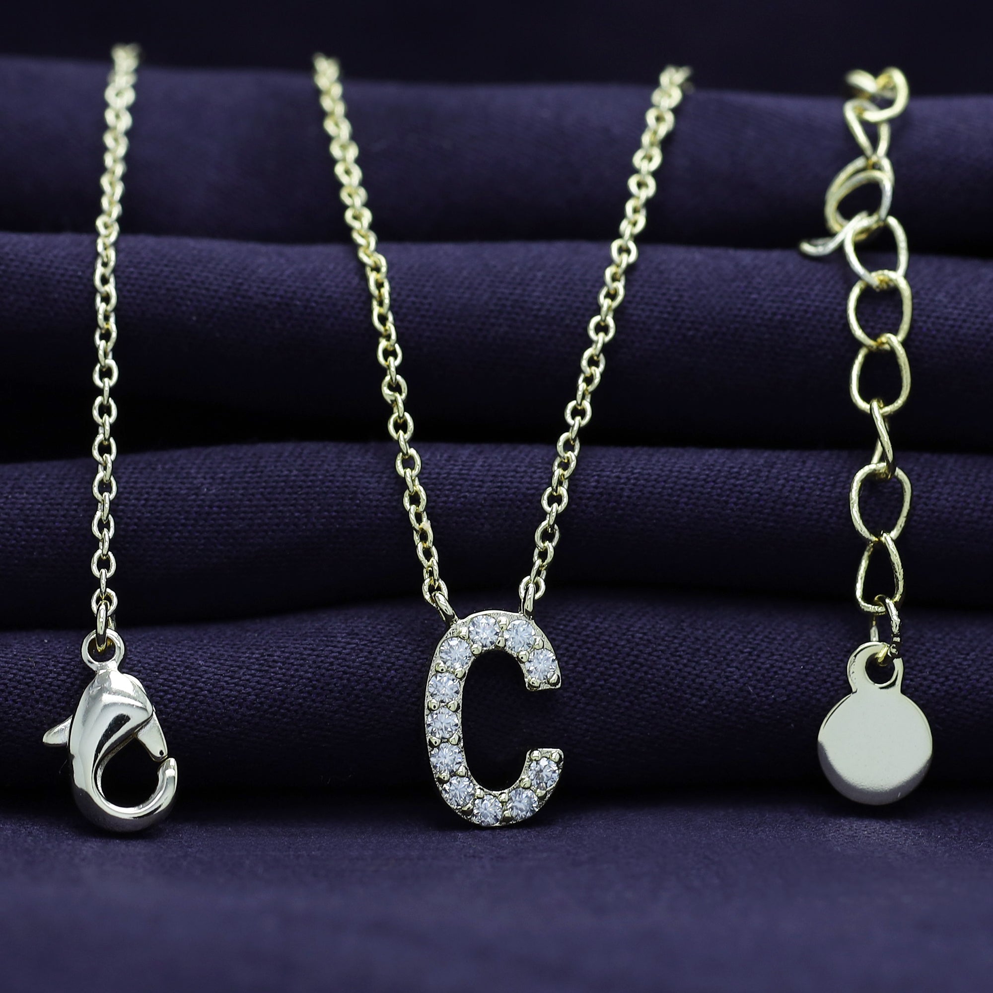 AFFY Moissanite Diamond Alphabet's Letter's Necklaces