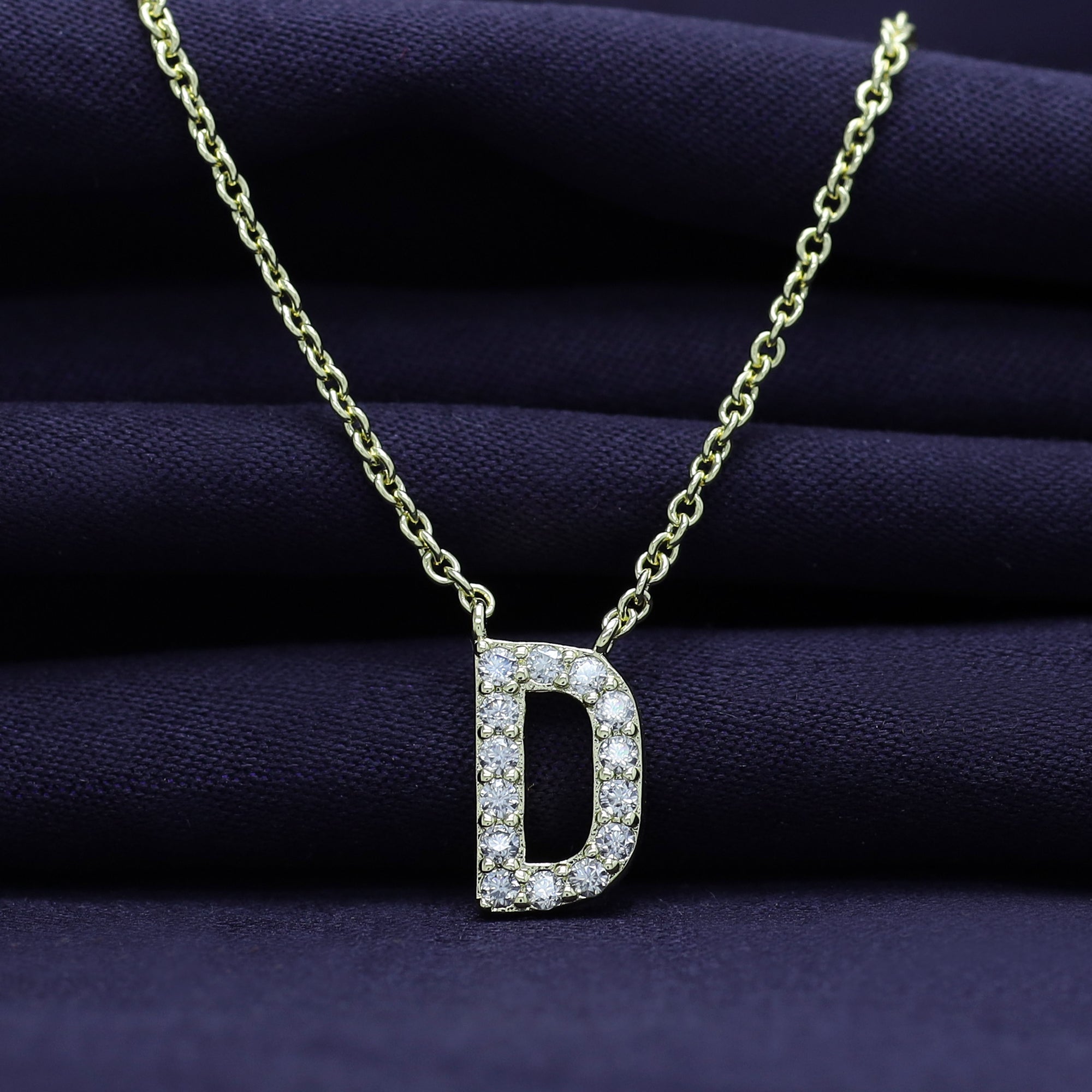 AFFY Moissanite Diamond Alphabet's Letter's Necklaces