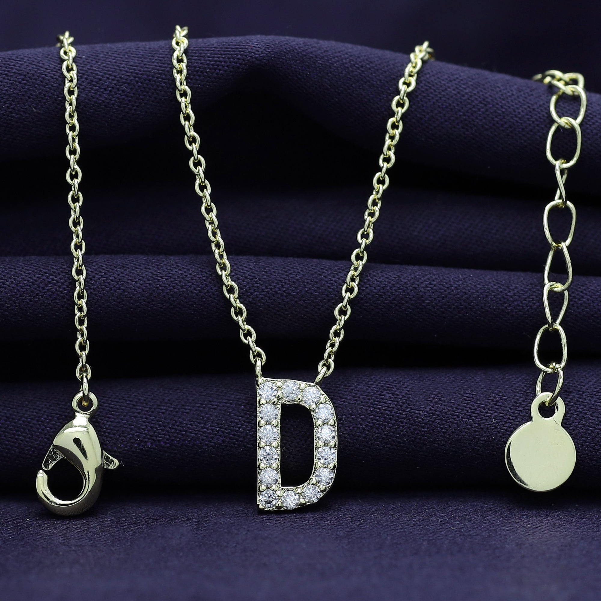 AFFY Moissanite Diamond Alphabet's Letter's Necklaces