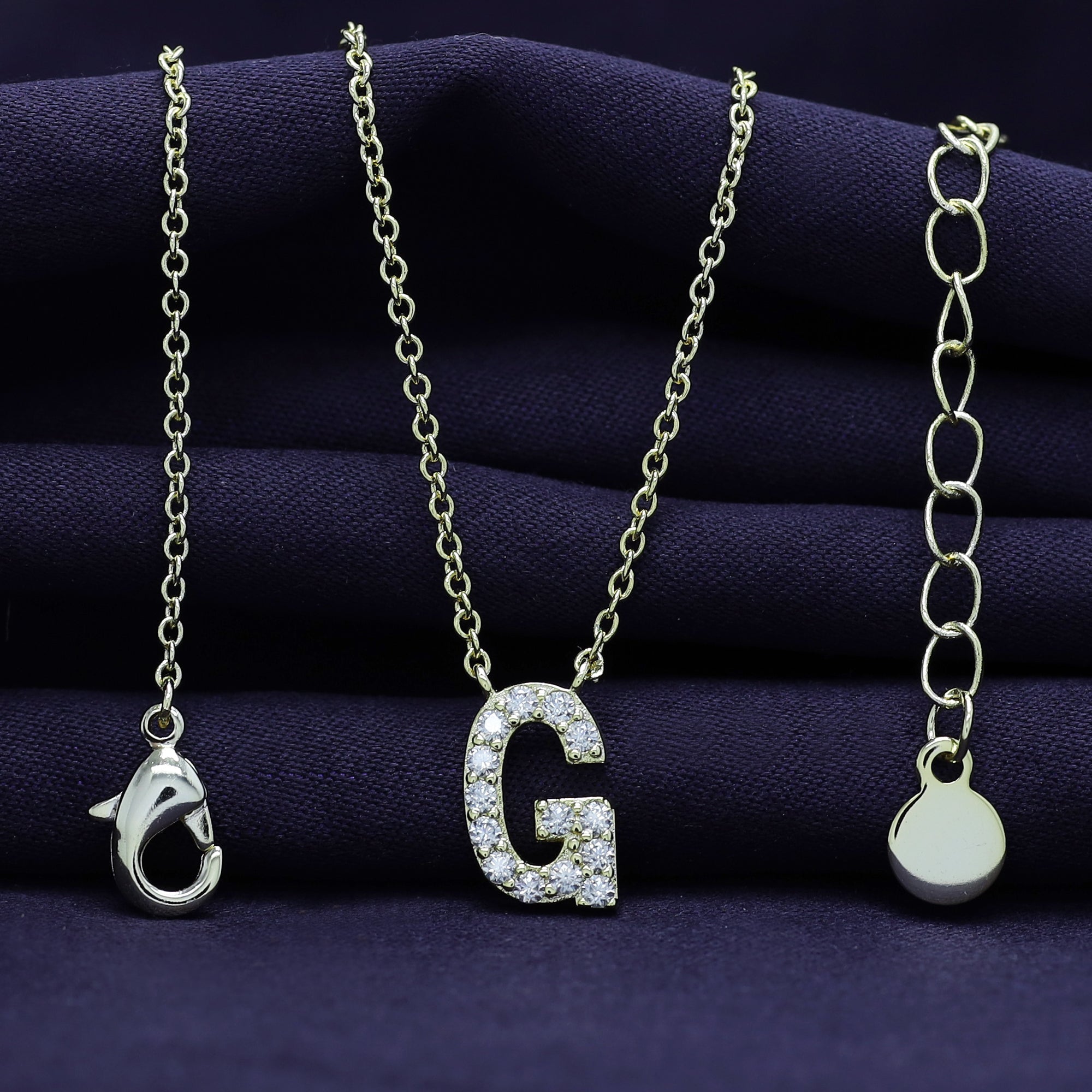 AFFY Moissanite Diamond Alphabet's Letter's Necklaces