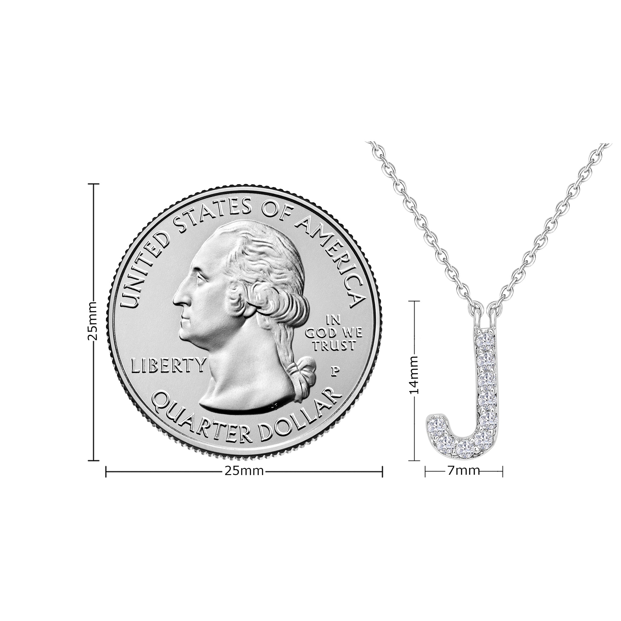 AFFY Moissanite Diamond Alphabet's Letter's Necklaces