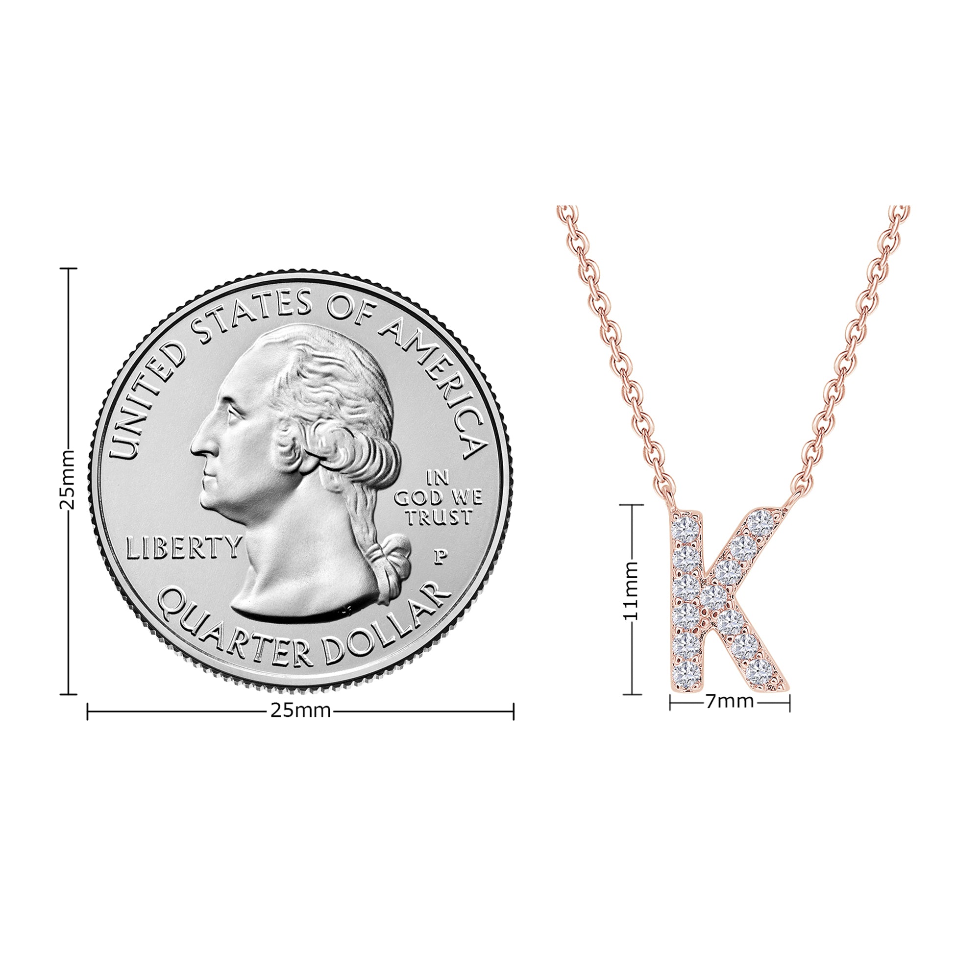 AFFY Moissanite Diamond Alphabet's Letter's Necklaces