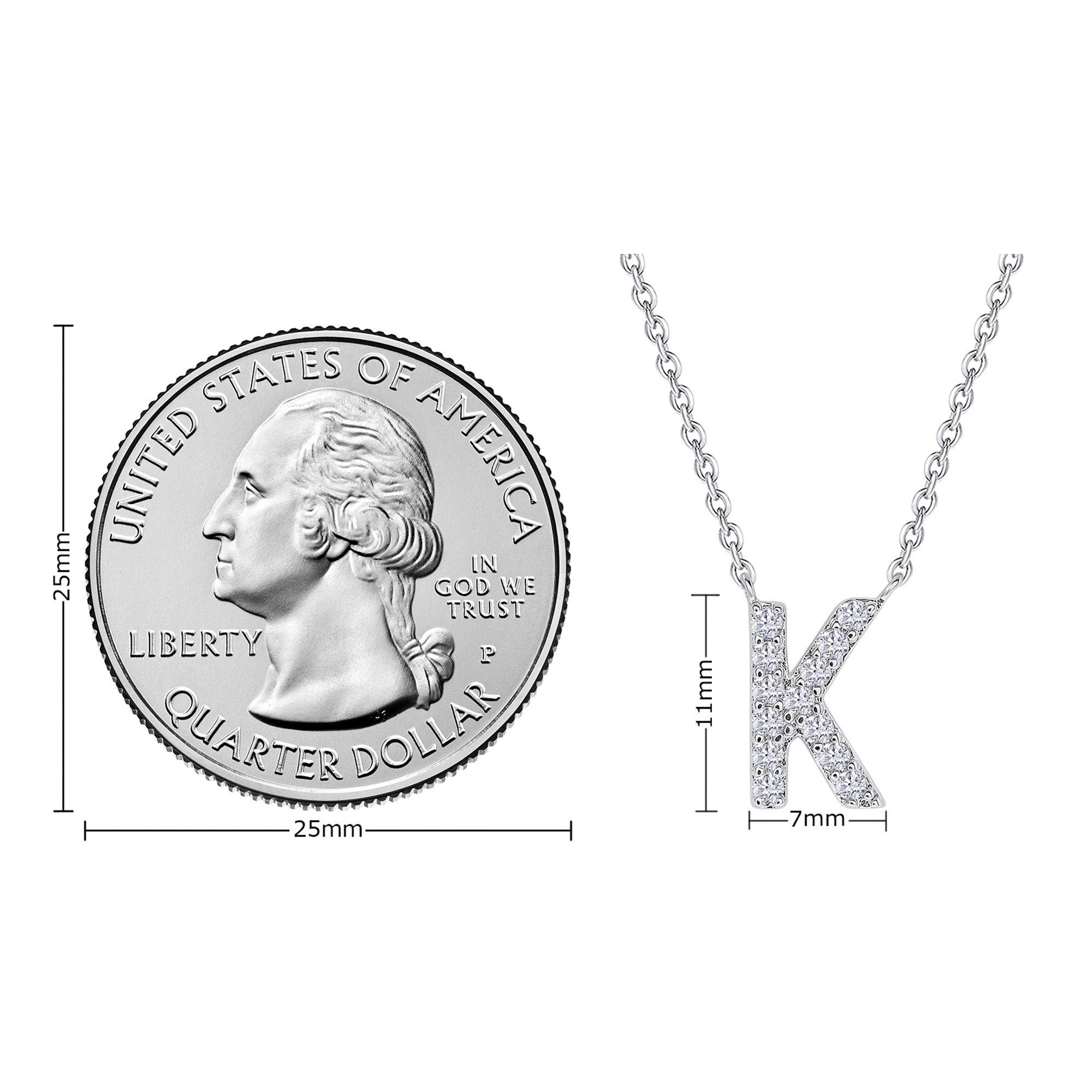 AFFY Moissanite Diamond Alphabet's Letter's Necklaces