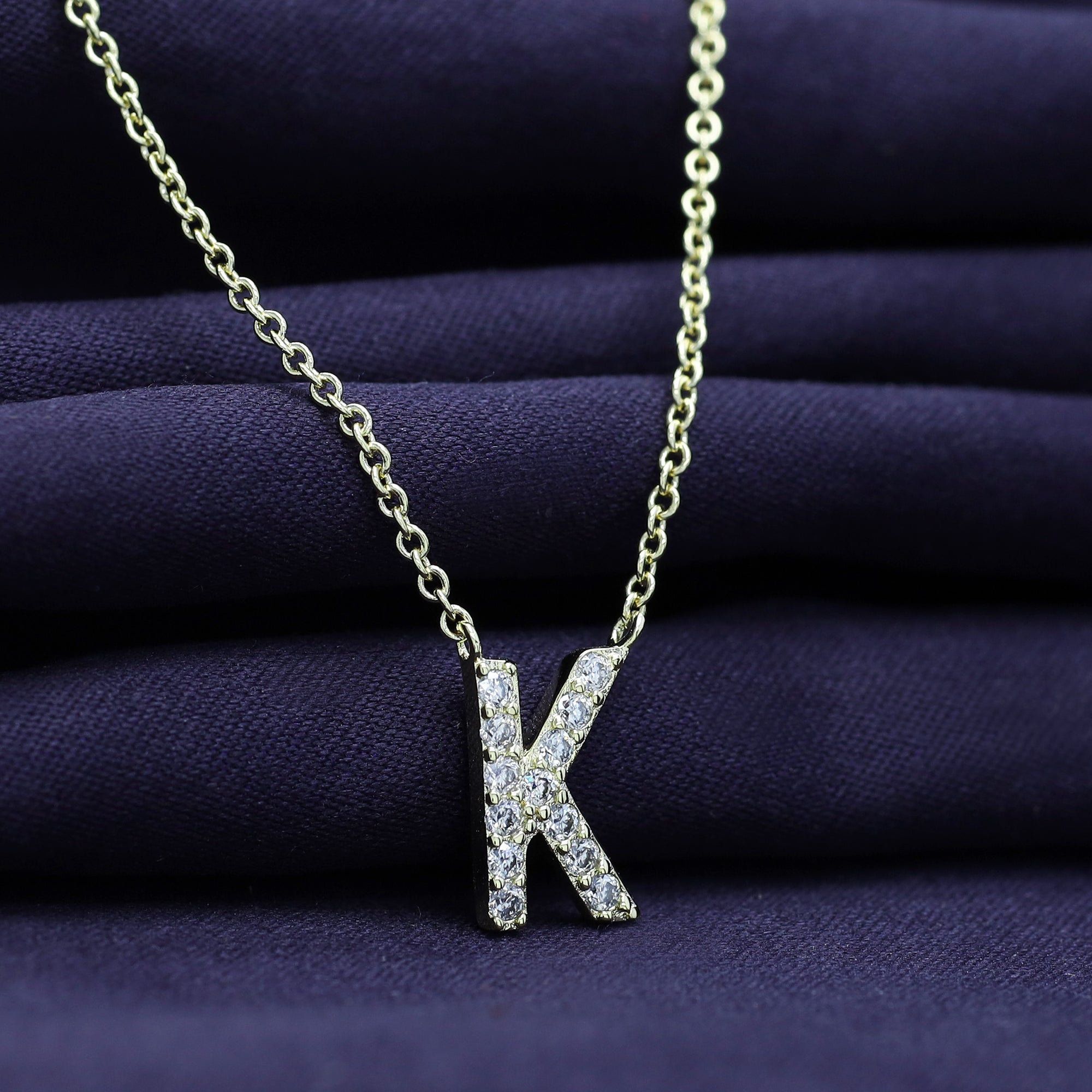 AFFY Moissanite Diamond Alphabet's Letter's Necklaces