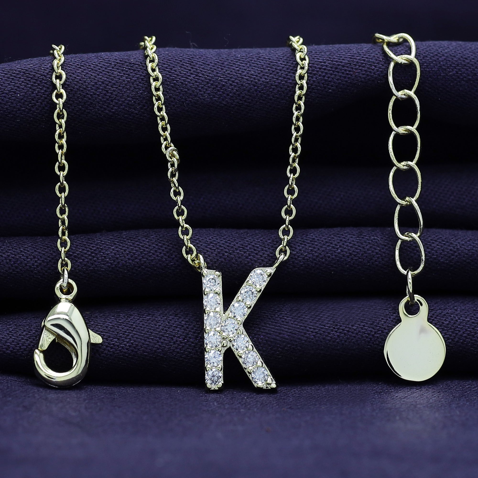 AFFY Moissanite Diamond Alphabet's Letter's Necklaces