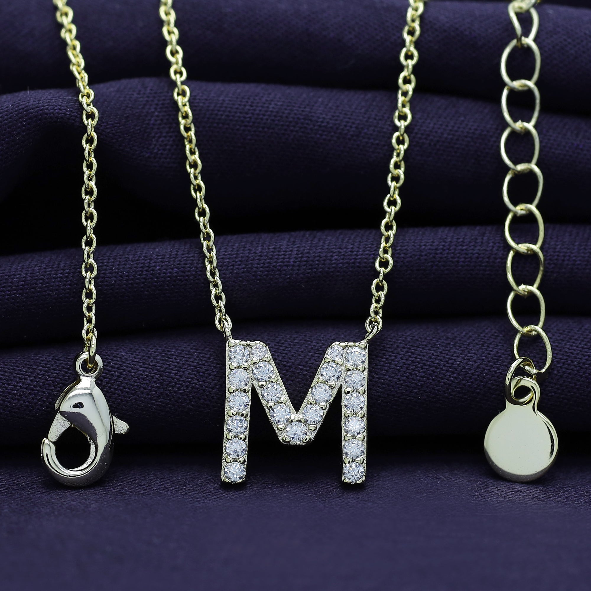 AFFY Moissanite Diamond Alphabet's Letter's Necklaces