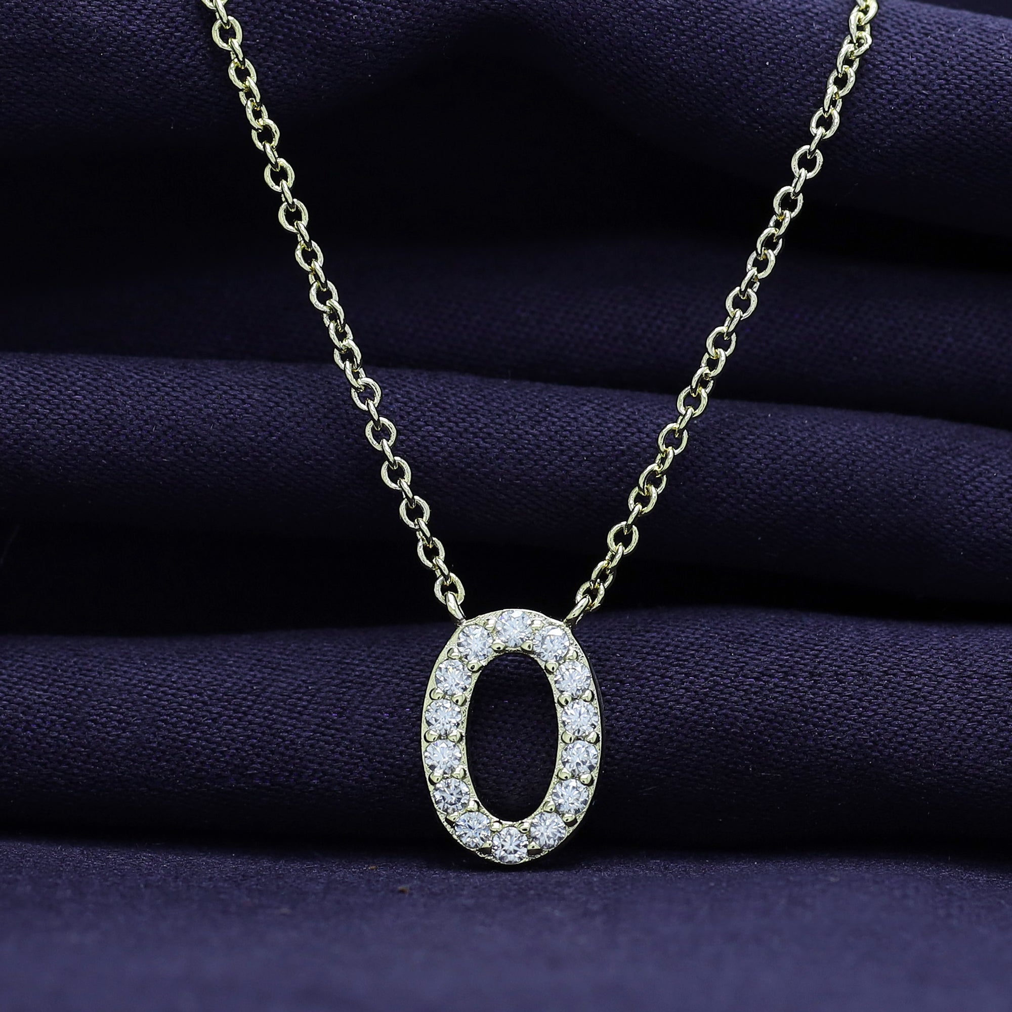 AFFY Moissanite Diamond Alphabet's Letter's Necklaces