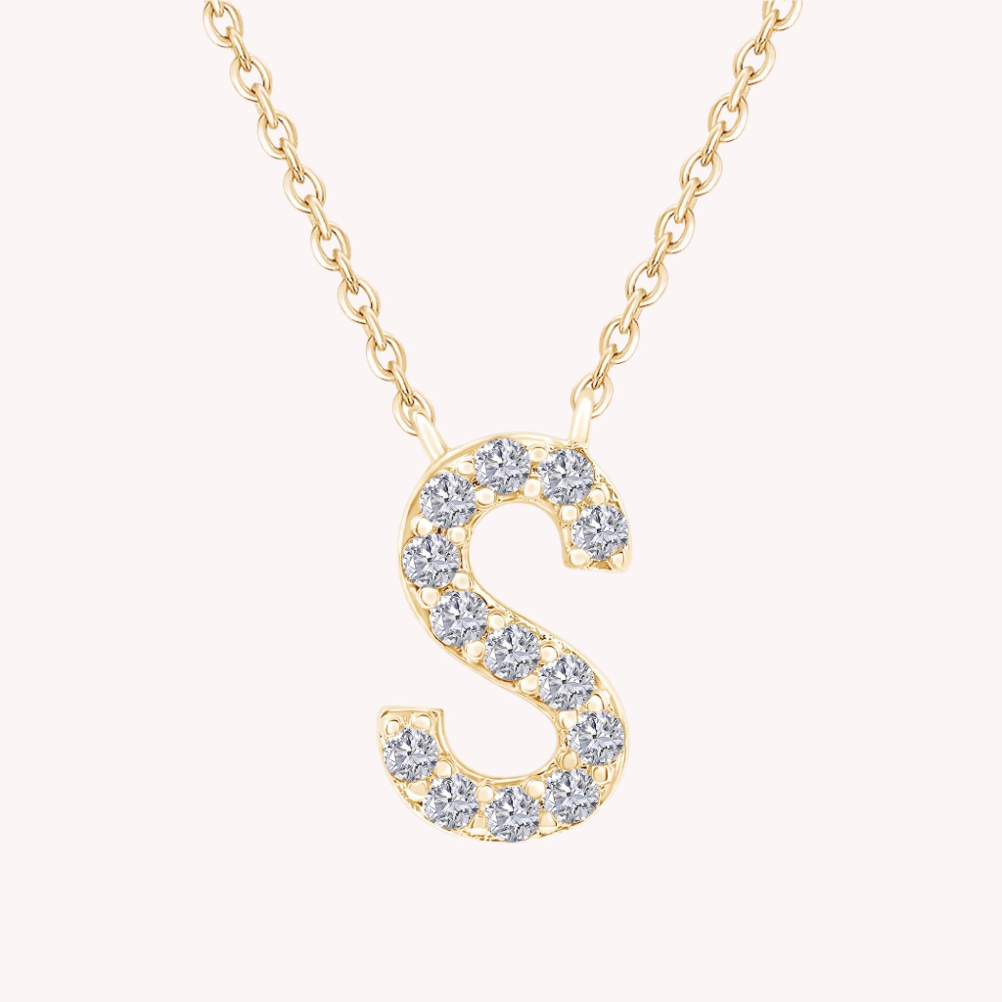 AFFY Moissanite Diamond Alphabet's Letter's Necklaces