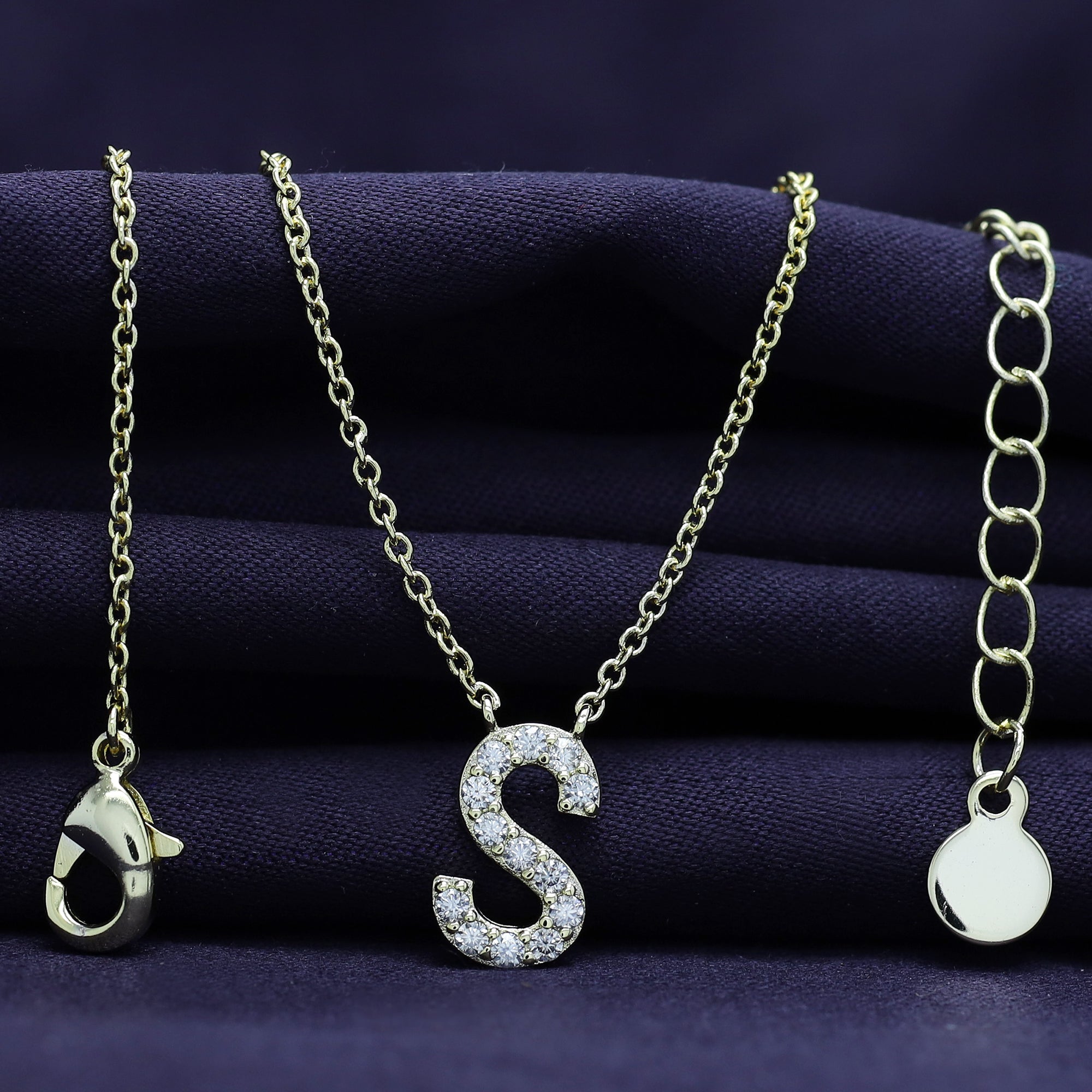 AFFY Moissanite Diamond Alphabet's Letter's Necklaces