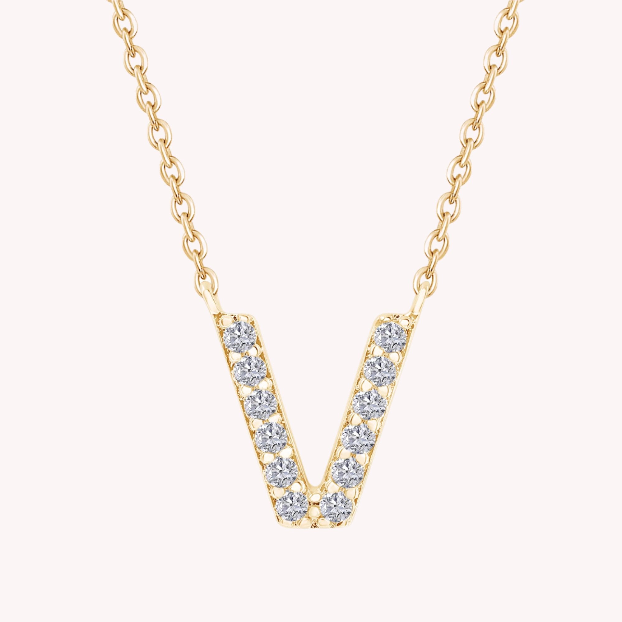 AFFY Moissanite Diamond Alphabet's Letter's Necklaces