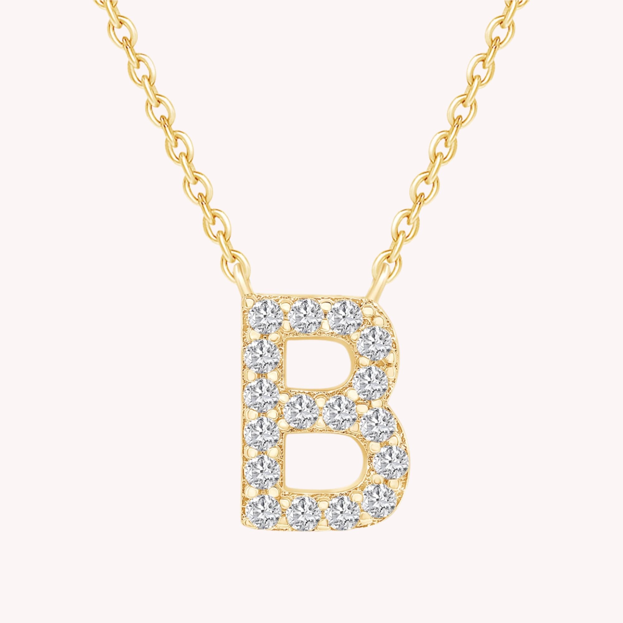 AFFY Moissanite Diamond Alphabet's Letter's Necklaces