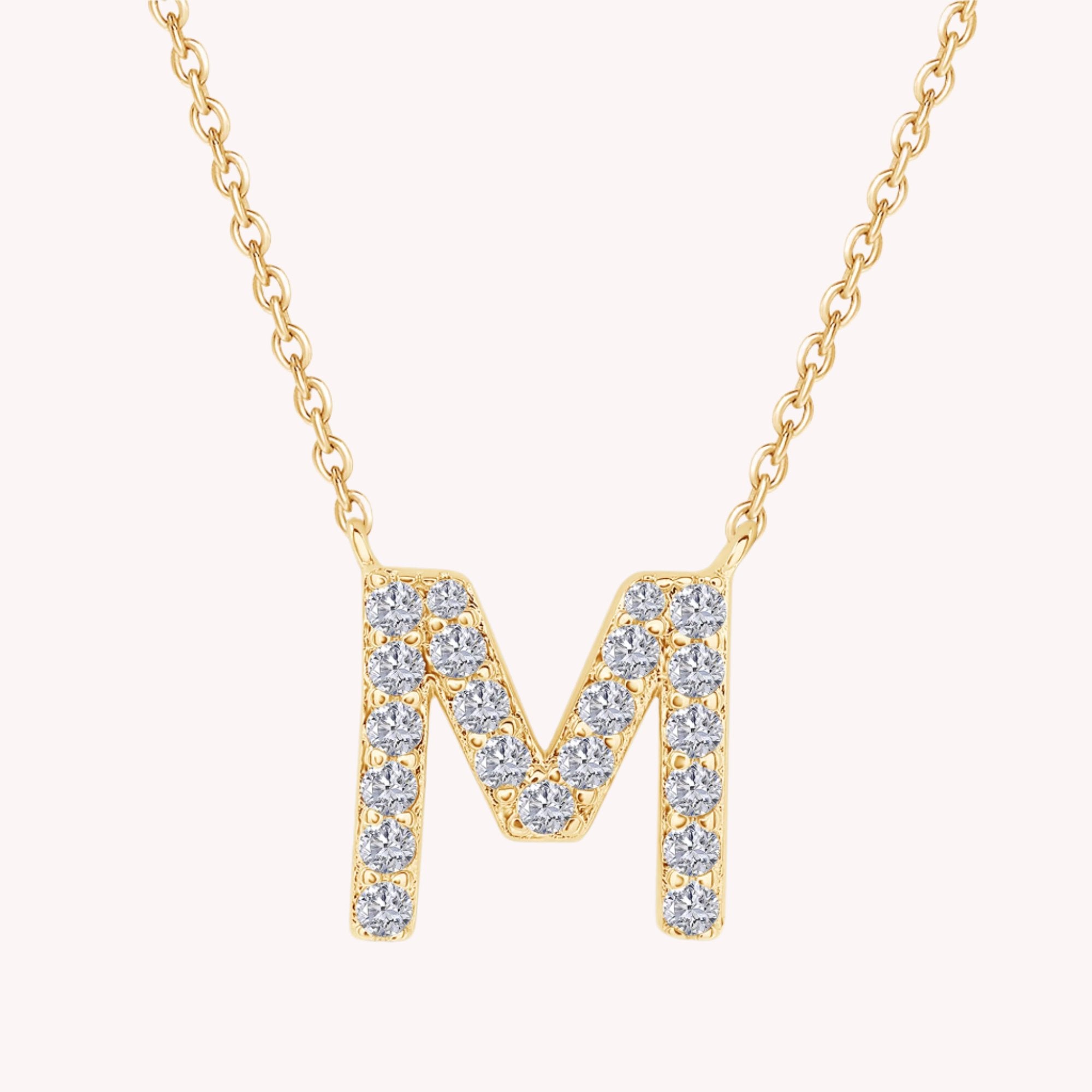 AFFY Moissanite Diamond Alphabet's Letter's Necklaces