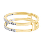 0.25 Carat Moissanite Enhancer Half Eternity Stackable Ring for Women in 10k Solid Gold