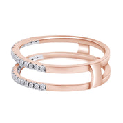 0.25 Carat Moissanite Enhancer Half Eternity Stackable Ring for Women in 10k Solid Gold