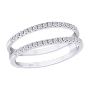 0.25 Carat Moissanite Enhancer Half Eternity Stackable Ring for Women in 10k Solid Gold