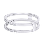 0.25 Carat Moissanite Enhancer Half Eternity Stackable Ring for Women in 10k Solid Gold