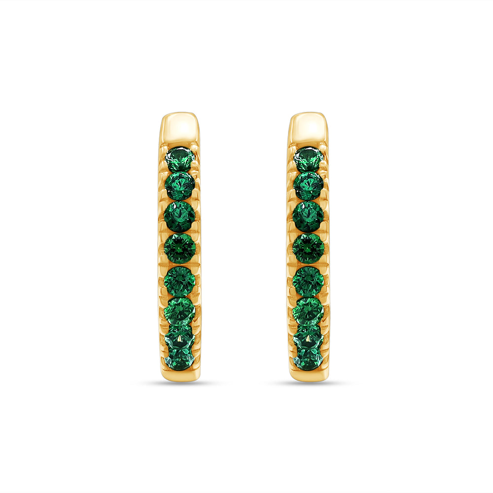 
                      
                        Round Cut Simulated Green Emerald Huggie Hoop Earrings For Womens In 10K Or 14K Solid Gold And 925 Sterling Silver
                      
                    