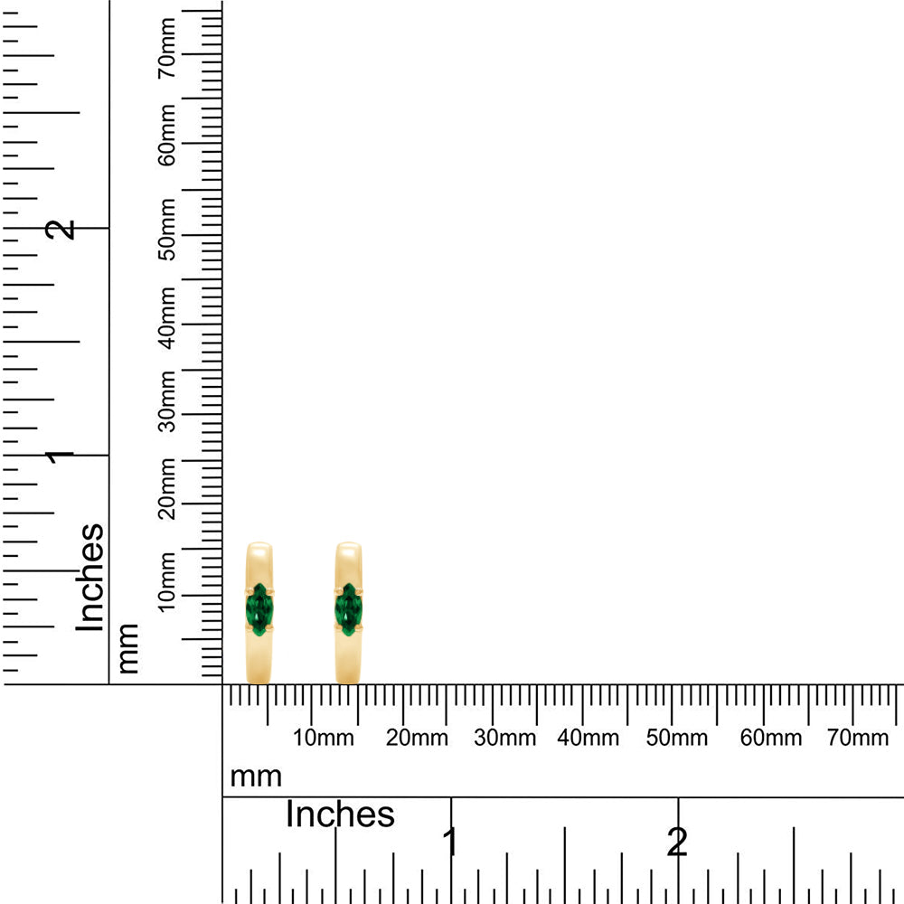 
                      
                        Marquise Cut Simulated Green Emerald Solitaire Huggie Hoop Earrings For Women In 10K Or 14K Solid Gold And 925 Sterling Silver
                      
                    