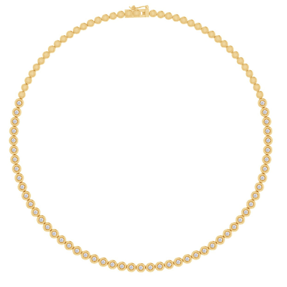 Tennis Necklaces for Women, 1.76 Carat Round Lab Created Moissanite Diamond 5MM Width Choker Necklace In 14K Gold Over Sterling Silver Jewelry