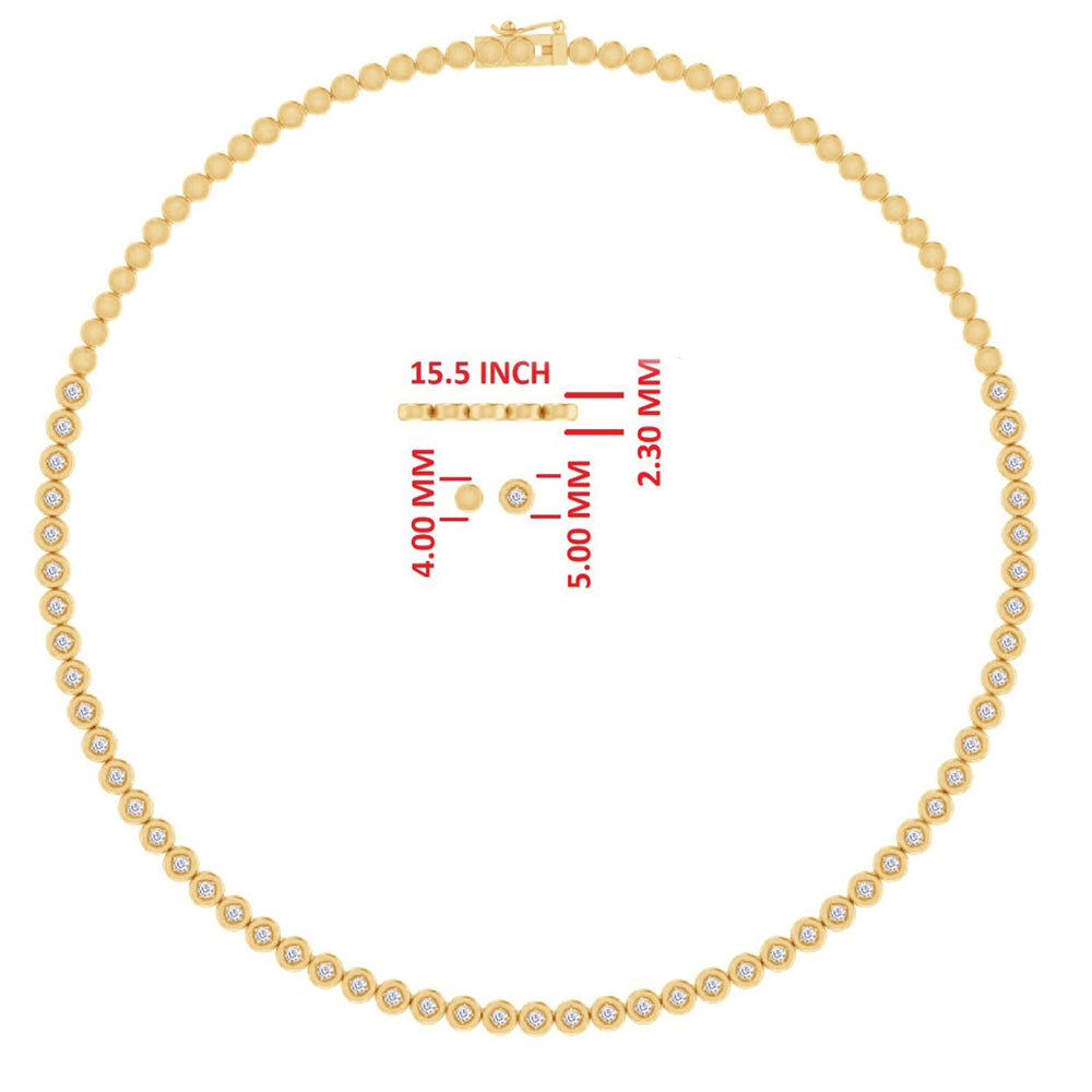 Tennis Necklaces for Women, 1.76 Carat Round Lab Created Moissanite Diamond 5MM Width Choker Necklace In 14K Gold Over Sterling Silver Jewelry